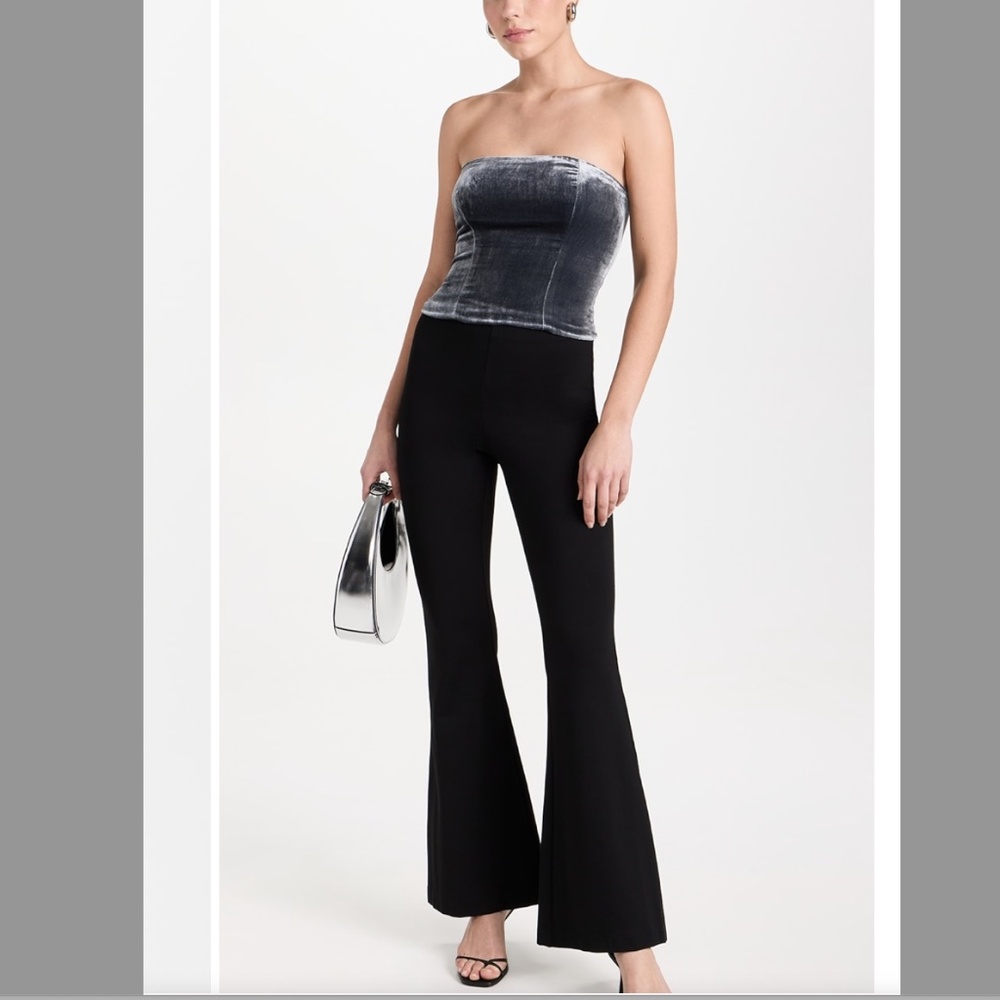 Reformation Giorgia Velvet Strapless Tube Top Shale